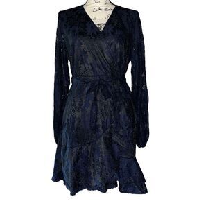 NWT Halfisland long sleeve navy lace dress XL‎